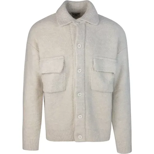 Knit Jacket with Button Closure and Front Pockets , male, Sizes: L, S, M - A Paper Kid - Modalova