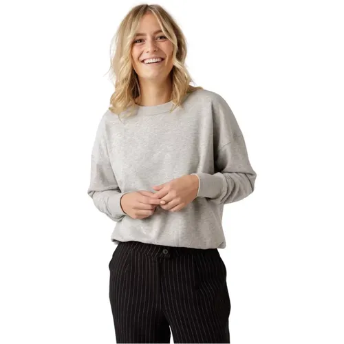 Oversized Grey Sweater with Low Sleeve Inset , female, Sizes: S - drykorn - Modalova