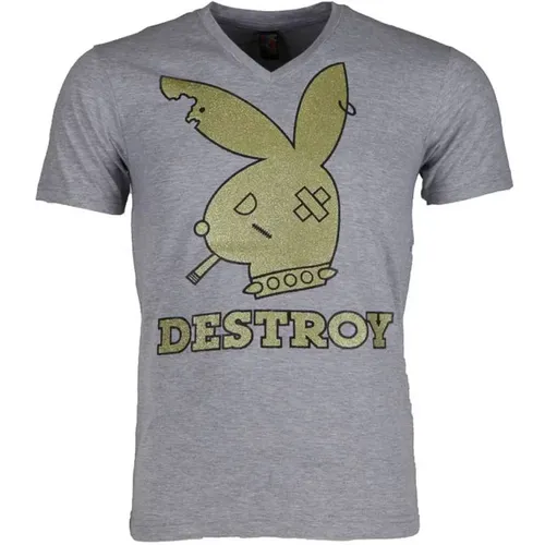 Bunny Destroy - Men T-Shirt - 1334G , male, Sizes: XL, 2XL - Local Fanatic - Modalova