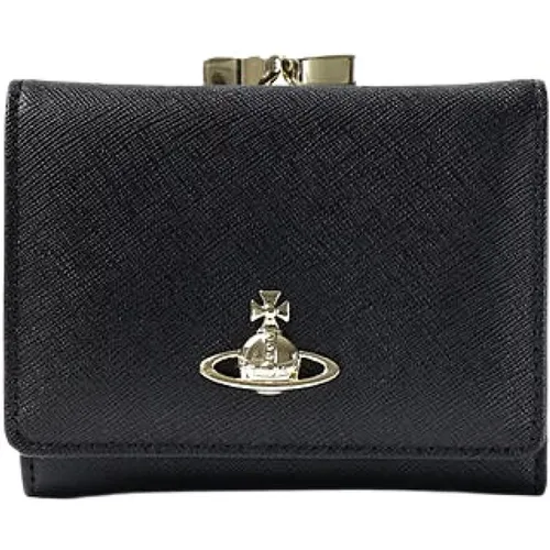 Leather Wallet with Snap Closure , unisex, Sizes: ONE SIZE - Vivienne Westwood - Modalova