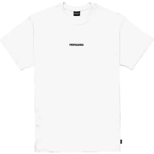 Adler Rippen T-Shirt Weiß Druck , Herren, Größe: L - Propaganda - Modalova