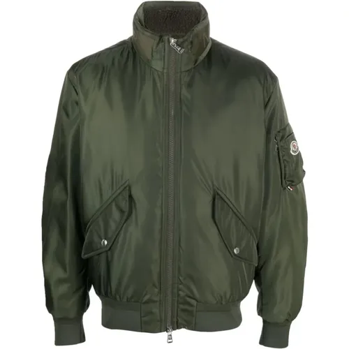 Khaki High-Shine Padded Jacket , male, Sizes: XL - Moncler - Modalova