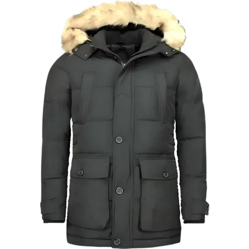 Mr. Tough Winter Jacket - Long Jackets Men 4 Pocket - Pi-8667Z , male, Sizes: S, XL, M, L - Enos - Modalova