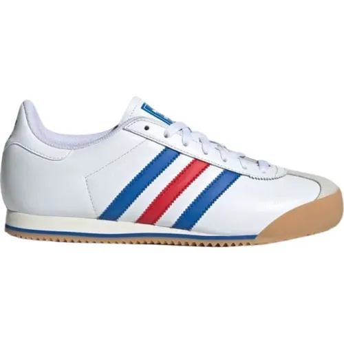 Retro-inspirierte weiße blaue Sneakers , Herren, Größe: 44 EU - Adidas - Modalova