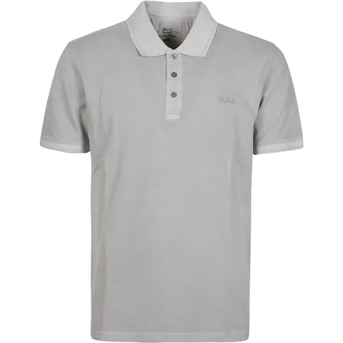 Mineral Grey Polo Shirt,Polo Shirts,Blaues Polo-Shirt - Woolrich - Modalova