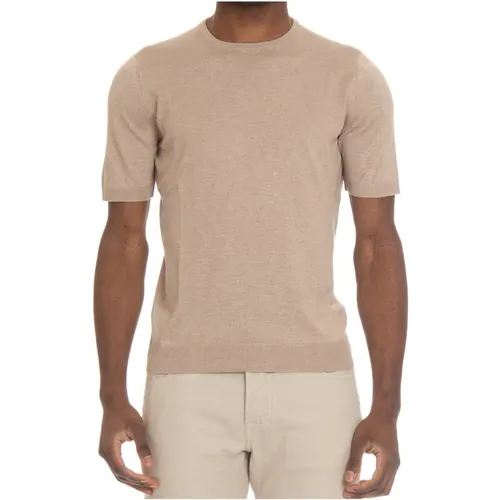 Silk T-shirt with stylish details , male, Sizes: 2XL, XL, L - Gran Sasso - Modalova