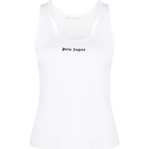 Weißes Scoopeck Racerback Shirt , Damen, Größe: M - Palm Angels - Modalova