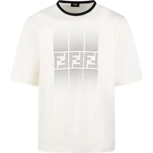 Gradient Print T-Shirt Casual Style , Herren, Größe: M - Fendi - Modalova