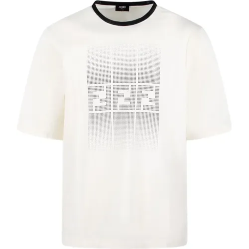 Gradient Print T-Shirt Casual Style , Herren, Größe: S - Fendi - Modalova