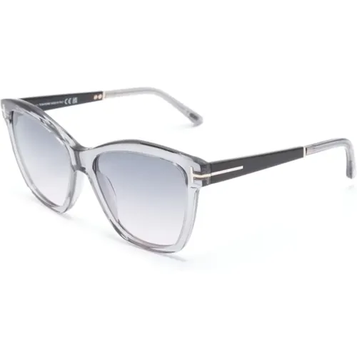 Graue Sonnenbrille mit Etui und Garantie , Damen, Größe: 54 MM - Tom Ford - Modalova