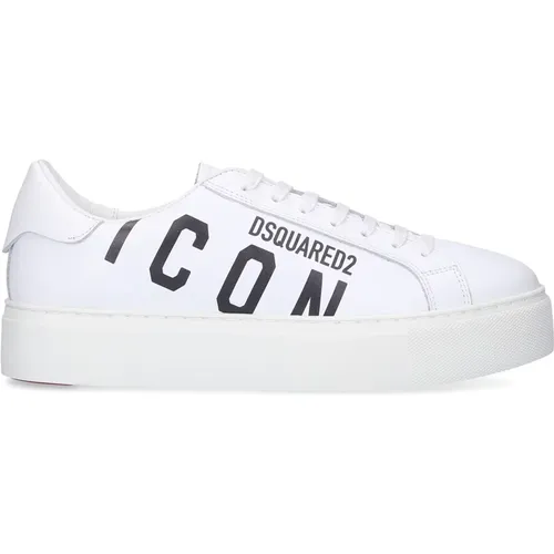 Low TopEW Tennis Calf Leather Sneakers , female, Sizes: 8 UK - Dsquared2 - Modalova