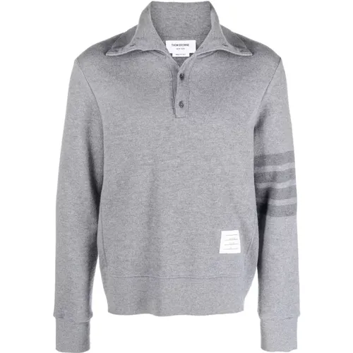 Logo Sweater with Button Closure , male, Sizes: XL, M, L - Thom Browne - Modalova
