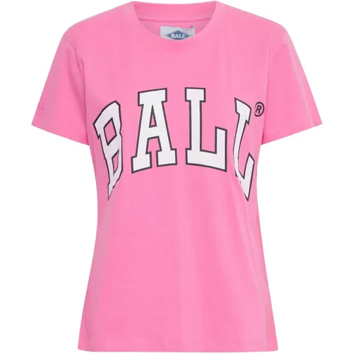 R. David Damen Bubblegum T-Shirt , Damen, Größe: L - Ball - Modalova