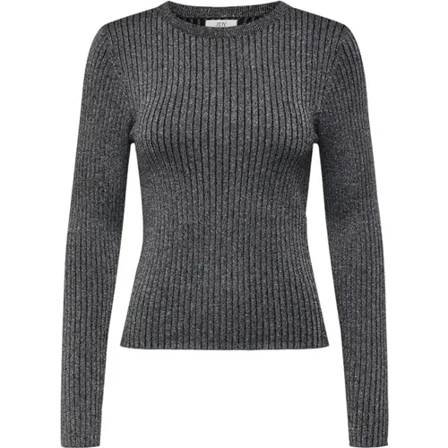 Schwarzer Strick Rundhals Pullover , Damen, Größe: L - JACQUELINE de YONG - Modalova