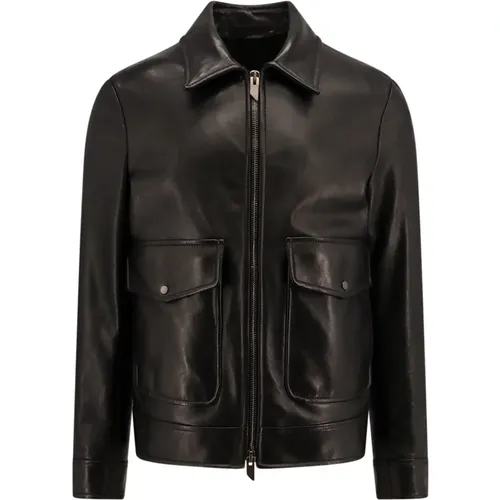 Leather Jacket with Zipper and Pockets , male, Sizes: L, 2XL, M - Salvatore Santoro - Modalova