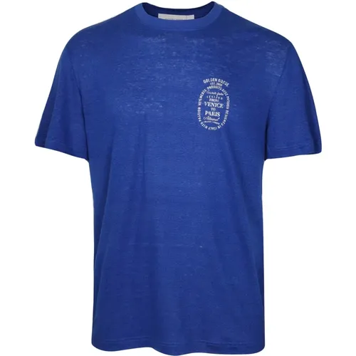 Vintage Blaues Baumwoll-T-Shirt , Herren, Größe: L - Golden Goose - Modalova