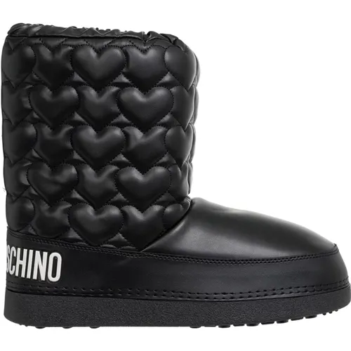 Schnürschneestiefel Einfaches Muster , Damen, Größe: 39 EU - Love Moschino - Modalova