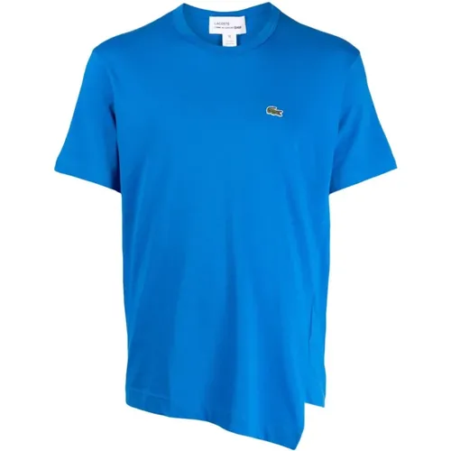 Lacoste Asymmetric T-Shirt with Embroidered Logo , male, Sizes: S - Comme des Garçons - Modalova