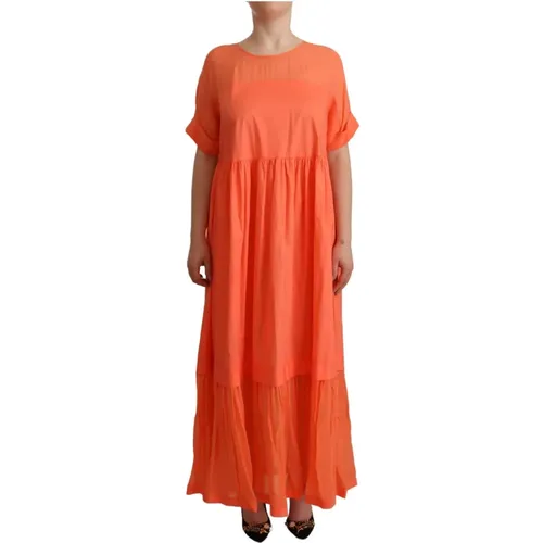 Elegant Coral Maxi Dress , female, Sizes: L - Twinset - Modalova