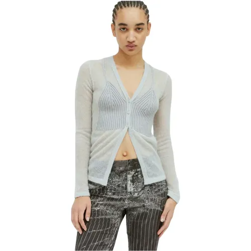 Leichter Strick-Cardigan mit Bralet-Panel , Damen, Größe: M - Diesel - Modalova