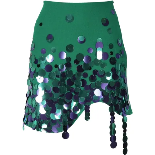 Sequin Mini Skirt Asymmetry , female, Sizes: XS - Art Dealer - Modalova