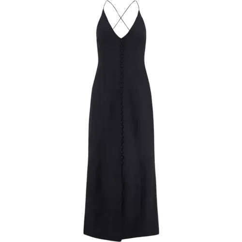 V-neck Linen Midi Dress , female, Sizes: M - Zimmermann - Modalova