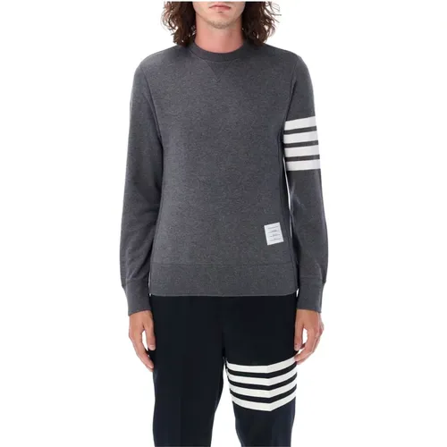 Dark Grey Knitwear Crewneck Sweater , male, Sizes: L - Thom Browne - Modalova