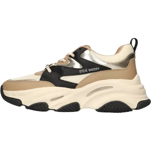 Trendige Braun/Beige Runner Sneakers , Damen, Größe: 38 EU - Steve Madden - Modalova