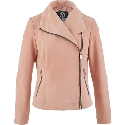 Weiche Velour-Lederjacke Dal Bella , Damen, Größe: 3XL - carlo colucci - Modalova