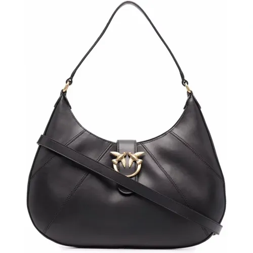 Classic Love Half Moon Leather Bag , female, Sizes: ONE SIZE - pinko - Modalova