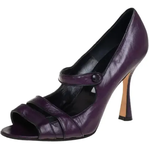 Pre-owned Leather heels , female, Sizes: 6 1/2 UK - Manolo Blahnik Pre-owned - Modalova