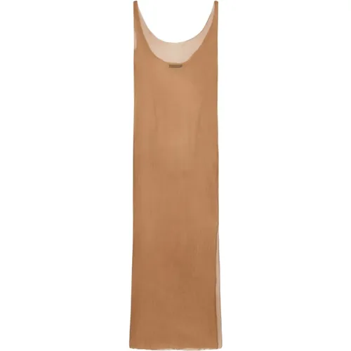 Silk Bronze Strappy Top with Side Opening , female, Sizes: M, L, S - Cortana - Modalova