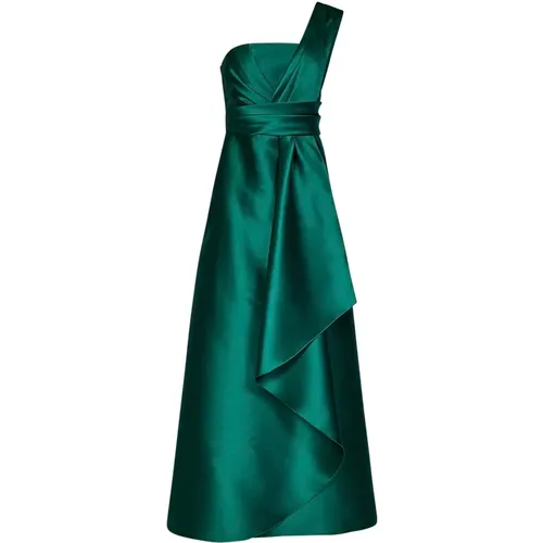 Grünes One-Shoulder-Kleid mit Drapierung - alberta ferretti - Modalova