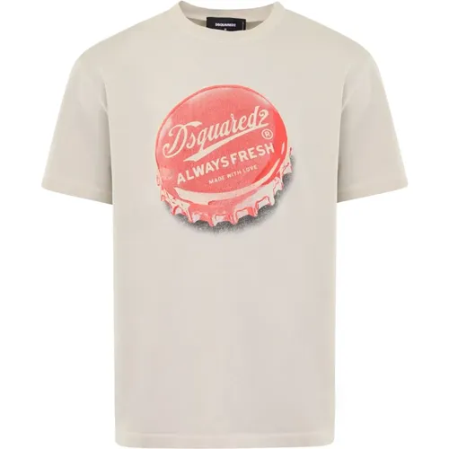 Bottle Cap T-Shirt , Herren, Größe: L - Dsquared2 - Modalova