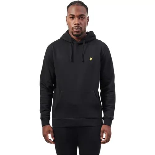 Schwarzer Kapuzenpullover mit Kängurutasche , Herren, Größe: 2XL - Lyle & Scott - Modalova