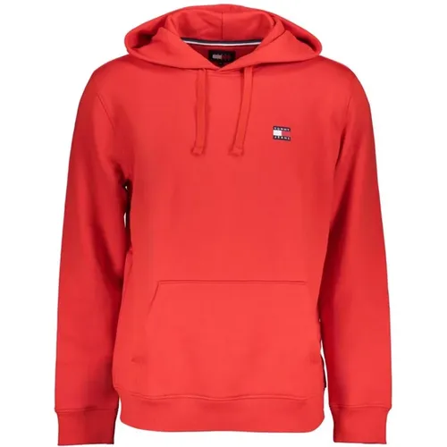 Roter Kapuzenpullover aus Baumwolle mit Logo , Herren, Größe: 2XL - Tommy Hilfiger - Modalova