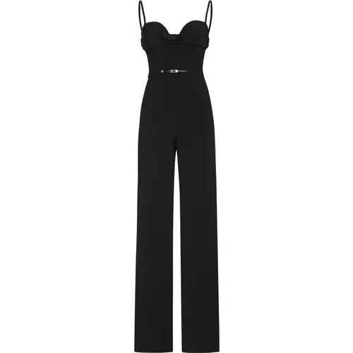 Crepe jumpsuit , female, Sizes: XL, M, L - Elisabetta Franchi - Modalova