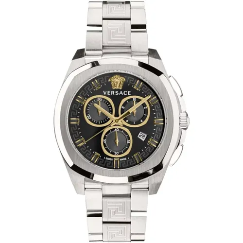 Chrono Geo Analog Watch , male, Sizes: ONE SIZE - Versace - Modalova