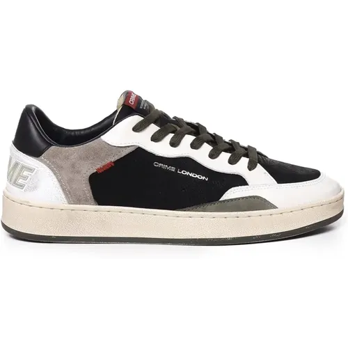 Suede Leather Sneakers Band Sole Taupe , male, Sizes: 10 UK, 6 UK, 9 UK, 7 UK, 8 UK - Crime London - Modalova