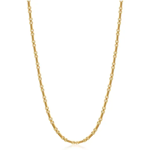 Gold Figaro Belcher Chain Necklace , male, Sizes: ONE SIZE - Nialaya - Modalova