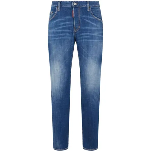 Blaue Slim Fit Denim Jeans - Dsquared2 - Modalova