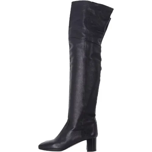 Pre-owned Leather boots , female, Sizes: 4 UK - Hermès Vintage - Modalova