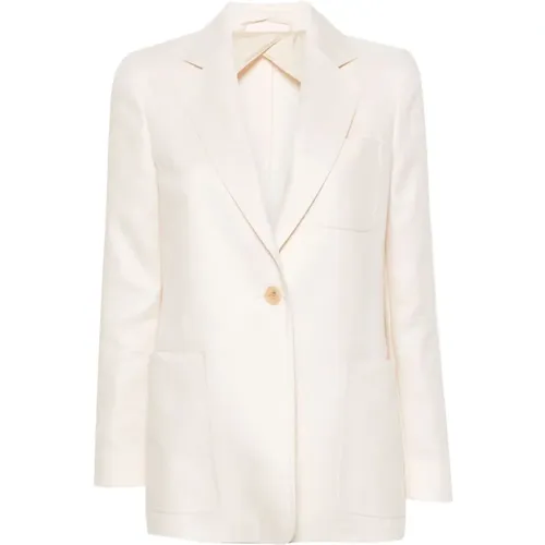 Linen Jacket Notched Lapels , female, Sizes: XS, M - Max Mara - Modalova