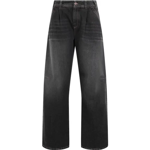 Schwarze Stone Jeans - BRUNELLO CUCINELLI - Modalova