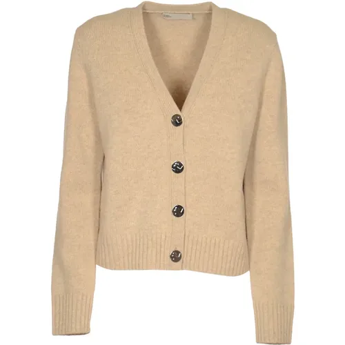 Wool Cardigan Sweaters , female, Sizes: M, S - TORY BURCH - Modalova