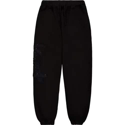 Schwarze Palm Print Sweatpants , unisex, Größe: M - Laneus - Modalova