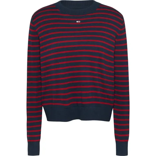 Dark Night Navy Sweater , female, Sizes: M, S, XS - Tommy Jeans - Modalova