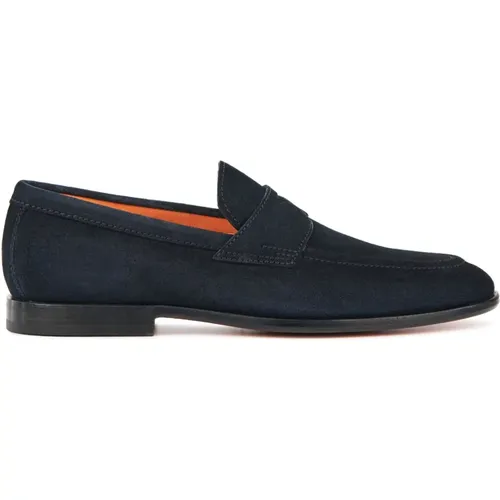Suede Slip-On Shoes , male, Sizes: 6 1/2 UK, 10 UK, 9 1/2 UK, 10 1/2 UK, 8 1/2 UK - Santoni - Modalova