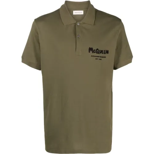 Logo Polo Shirt in Khaki , Herren, Größe: S - alexander mcqueen - Modalova