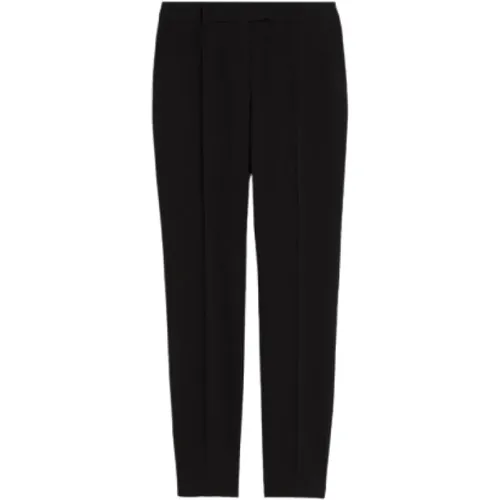 Schwarze Straight Leg Hose , Damen, Größe: 2XS - Max Mara Studio - Modalova